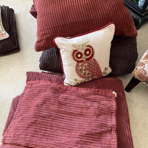 Rust/Brown Corduroy Queen Comforter Set